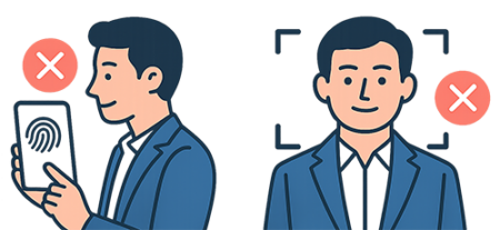 顔認証や指紋認証はダメ